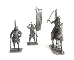 Three Samurais Of The 16th-17th C. Scale 1/32 (54 Mm) - Soldatini Di Piombo