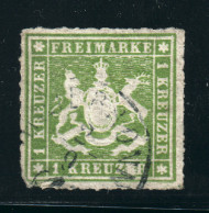Altdeutschland WÜRTTEMBERG 30 B, 1 Kr. Dunkelgrün, Seltene Farbe, Geprüft 350,-€ - Gebraucht