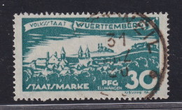 WÜRTTEMBERG 275 I, 30 Pfg. PLATTENFEHLER Sauber Gestempelt, Geprüft BPP 200,-€ - Gebraucht