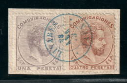 SPANIEN 118+119, Amadeo 1+4 Pes. Briefstück LINARES JAEN Signiert 550,-€ - Gebraucht