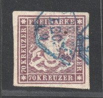WÜRTTEMBERG 42 A, 70 Kreuzer Braunlila, Sauber Gestempelt, Geprüft Thoma 7000,-€ - Gebraucht