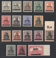 SAAR 1-17 * Germania/Sarre, Einwandfrei, Originalgummi/Falz, Geprüft BPP, 300,-€ - Unused Stamps