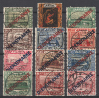 SAAR Dienst 1-11 I+II, Erste Ausgabe, Komplett, 12 Werte, Gestempelt, 350,-€ - Used Stamps