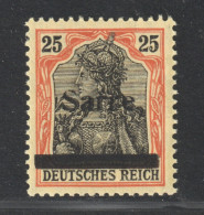 SAAR  9 A III ** 25 Pfg. Rotorange Aufdruck Type III , Postfrisch, Attest 320,-€ - Unused Stamps