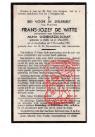 DP Frans Jozef De Witte ° Aalst 1895 † 1951 X Alina Goedgezelschap - Devotion Images