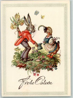 39168656 - Hase Und Ente Vermenschlicht AK - Ostern