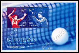 [N] Svezia / Sweden 2013: Foglietto Tennis Da Tavolo (congiunta Cina) / Table Tennis (joint Issue With China) S/S ** - Emissions Communes