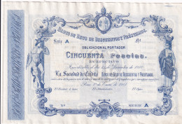 CRBS1781 OBLIGACION BANCO DE REUS 50 PESETAS 1901 EBC - Autres & Non Classés