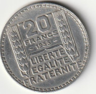 Pièce France. 20 Frs Turin Argent.1933 Rameaux Long - 20 Francs