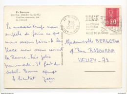 22 Dinan 5-10-1973 - 50c Marianne De Béquet - Flamme Vallée De La Rance - CP Rue De Jerzual - 1971-1976 Marianne Of Béquet