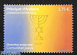 Andorra, Spanish Post 2023 The Jewish Community 1v, Mint NH, Religion - Judaica - Neufs