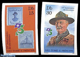 Sao Tome/Principe 1982 Scouting 2v, Imperforated, Mint NH, Sport - Scouting - Sao Tome En Principe