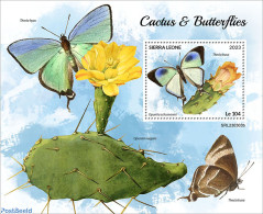 Sierra Leone 2023 Cactus And Butterflies, Mint NH, Nature - Butterflies - Cacti - Cactus