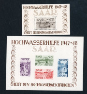 Saarland Block 1 + 2 Postfrisch Blockpaar Hochwasserhilfe - Andere & Zonder Classificatie
