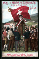 AK Zürich, Karte Zum Eidgenössischen Schützenfest 7. Bis 18. Juli 1907 - Hunting