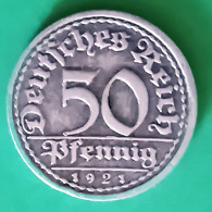 ALLEMANGNE  / 50 PFENNIG / 1921  F /  ALU./ 1.66 G - 50 Rentenpfennig & 50 Reichspfennig