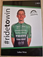 Card Lukas Vries - Team Parkhotel Valkenburg - 2025 - Cycling - Cyclisme - Ciclismo - Wielrennen - Radsport