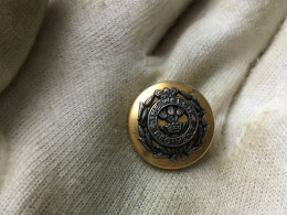 Old Button The Welch Regiment Metal Golden Bronze Color Domed Round British Army Infantry Regiment 1920 ø18mm - Buttons
