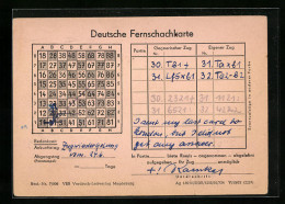 AK Deutsche Fernschachkarte Mit Eingetragenen Zügen - Scacchi