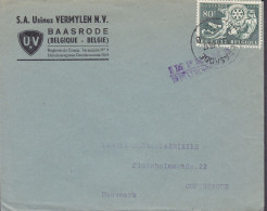 Belgium Usines VERMYLEN, BAASRODE 1955 Cover Brief Lettre COPENHAGUE Denmark Rotary International IMPRIMÉS Drukwerk - Storia Postale