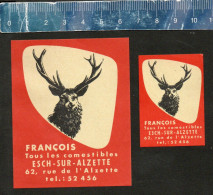 FRANÇOIS COMESTIBLES ESCH-SUR-ALZETTE (CERF DEER HERT) - OLD  MATCHBOX LABELS LUXEMBOURG - Matchbox Labels
