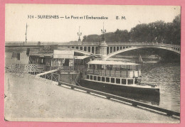 Delcampe - SAS2455  CPA  SURESNES (Seine)  Le  Pont Et L'Embarcadère - Bateau  ++++ - Suresnes