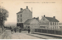 95 CHAMPAGNE #AS30105 LA RUE NEUVE ET LA MAIRIE HOTEL BELLEVUE - Champagne Sur Oise