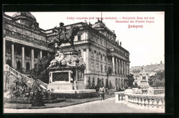 AK Budapest, Monument Des Prinzen Eugen, Die Königliche Burg - Hungría