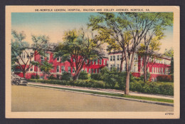 Postcard, United States, Norfolk VA, Norfolk General Hospital - Norfolk
