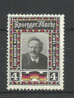 Germany Deutschland Ca 1915 Rosegger Marke Vignette Spendemarke MNH - Vignetten (Erinnophilie)