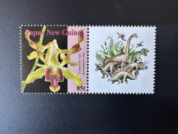 Papua New Guinea PNG 2007 Mi. 1244 Personalized Dinosaures Dinosaurs Dinosaurier (3) Orchids Flowers Stamp - Orchidee
