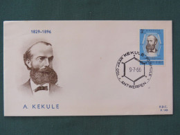 Belgium 1966 FDC Or Special Cancel On Cover - Chemistry - Kekule - Benzene - Lettres & Documents