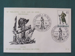 Belgium 1964 FDC Or Special Cancel On Cover - Bataille De L'Yser - Soldier Uniform - World War I - Storia Postale