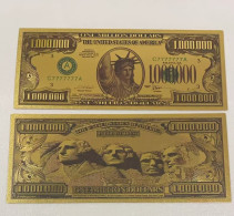 Collectors Gold Foil Plastic/Polymer Banknotes(for Fun, Not Real Note) ,Mt. Rushmore (president Hill) Literty Statue - Collections & Lots