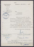 Note Interne De La Direction T Des Postes à BRUXELLES Datée 25 Avril 1958 Pour DRP De LIBRAMONT Transmis à HABAY-LA-NEUV - Storia Postale