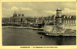 CPA Marseille La Cathedrale Et Le Fort Saint Jean - Oude Haven (Vieux Port), Saint Victor, De Panier