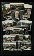 AK Herrnhut, Brüderhaus, Schwesternhaus, Herrschaftshaus, Kirche, Marktplatz, Ludwig Graf Von Zinzendorf Portrait - Herrnhut