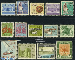 Sudan 1962 Definitives 14v, Mint NH, Nature - Transport - Animals (others & Mixed) - Water, Dams & Falls - Post - Ship.. - Post