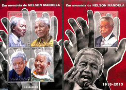 Sao Tome/Principe 2014 Nelson Mandela 2 S/s, Mint NH, History - Politicians - Nelson Mandela - Sao Tome En Principe