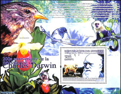 Guinea, Republic 2009 Charles Darwin S/s, Mint NH, History - Nature - Explorers - Birds - Monkeys - Explorers