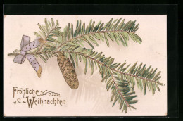 AK Tannenzweige Mit Zapfen Zu Weihnachten - Andere & Zonder Classificatie