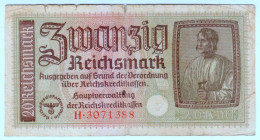 1939 Germany 20 Reicshmark 3071388 Reichsbanknote Paper Money Banknotes - 20 Reichsmark