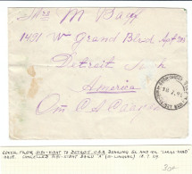 Russia USSR Azerbaijan Cover 1929 Bilingual Bibi-Eibat Baku To Detroit USA Ex Ashford (ak82) - Briefe U. Dokumente