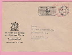 TH.1   EMA 010  Zürich  16.II. 1945     Direktion Der  Polizei Zürich - Polizei - Gendarmerie