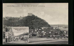 AK Niedernhausen I. O., Gasthaus Zum Schützenhof, Teilansicht Mit Schloss Lichtenberg - Lich