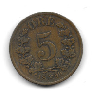 Norway 5 Ore 1899 - Norvège