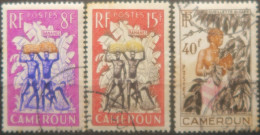 LP3844/2513 - COLONIES FRANÇAISES - CAMEROUN - 1954 - SERIE COMPLETE - N°297 à 299 Oblitérés - Usados