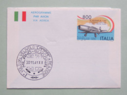 ITALIA 1991,Trasporti Aerei I° Volo A Reazione Campini Caproni, Nuovo, NB Il Bollo A Sinistra è Stampato - Interi Postali