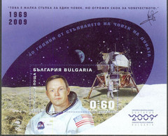 BULGARIA 2009, SPACE, 40th ANNIVERSARY Of The LANDING ARMSTRONG On The MOON, MNH IMPERFORATE BLOCK With GOOD QUALITY,*** - Ongebruikt