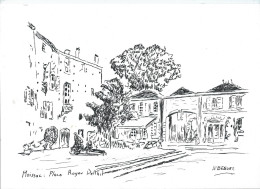Autres Collections > Art & Antiquités > Moissac Place Roger Delthil Dessin Encre Original De Bernard Le Beguec - Disegni